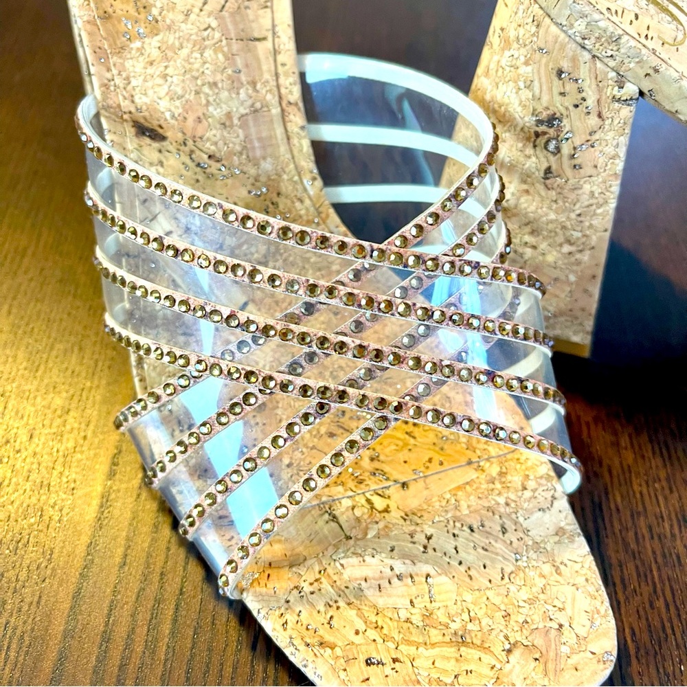 JLO bling block heel slides size 9 NIB NWT “Tanel sandal”